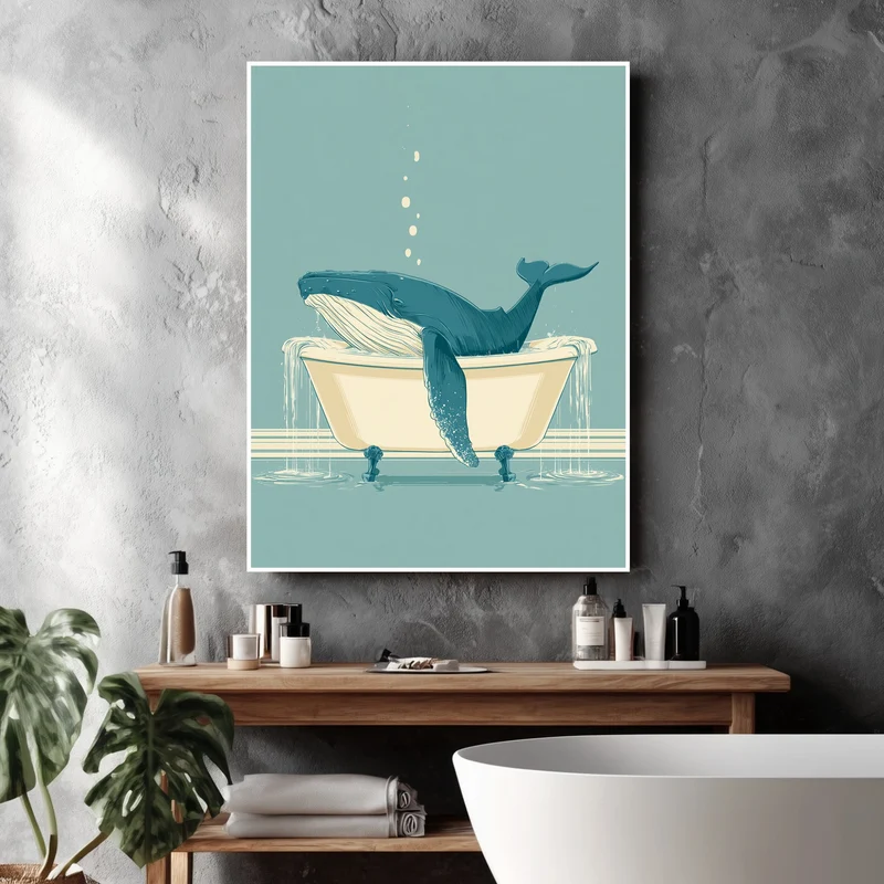 Wal in Badewanne Poster