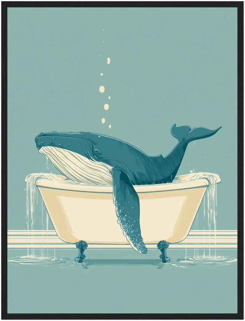 Wal in Badewanne Poster