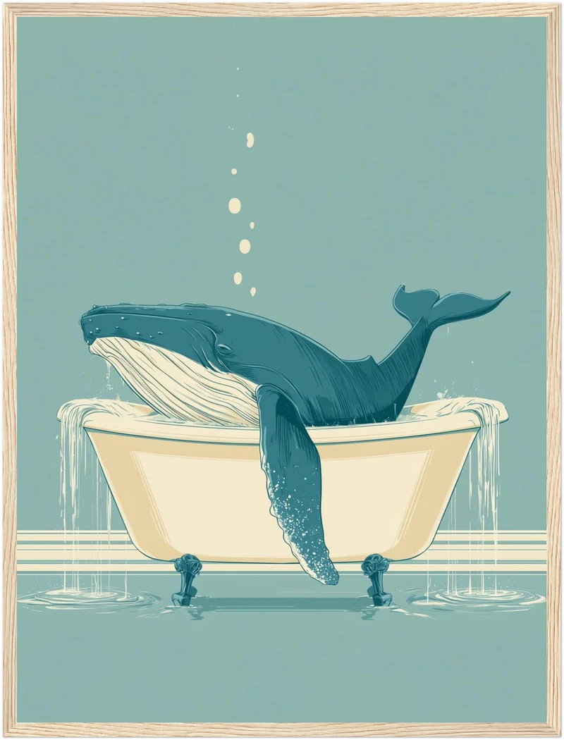 Wal in Badewanne Poster