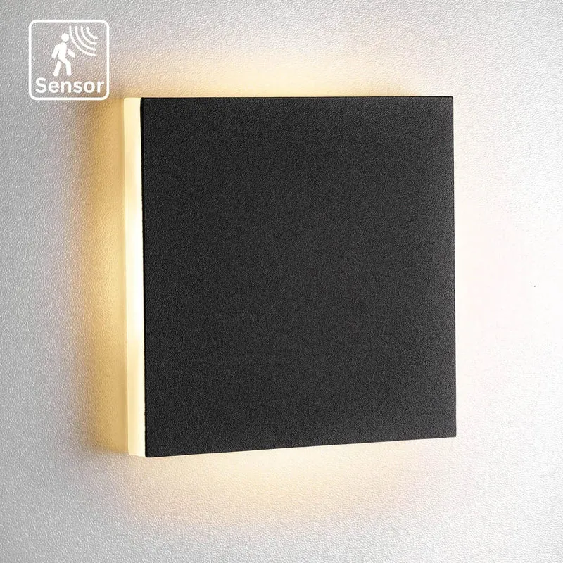 Treppenbeleuchtung mit Bewegungsmelder in Schwarz eckig - 230V 1,5W LED