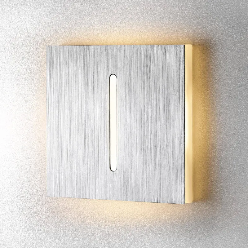 Treppenbeleuchtung - LED Wandeinbauleuchte Slide in Alu Gebürstet - 230V 1,5W