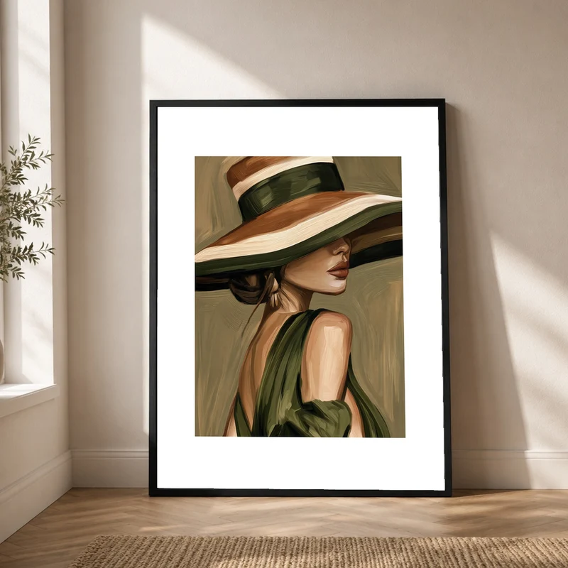 Dame im Sonnenhut Poster