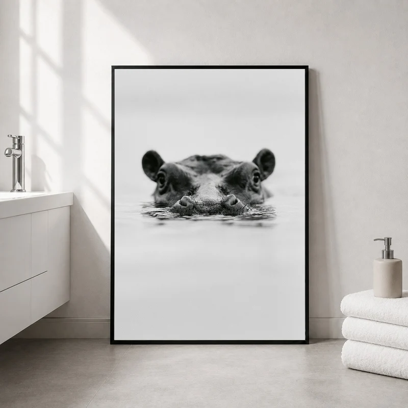 Nilpferd im Wasser Poster
