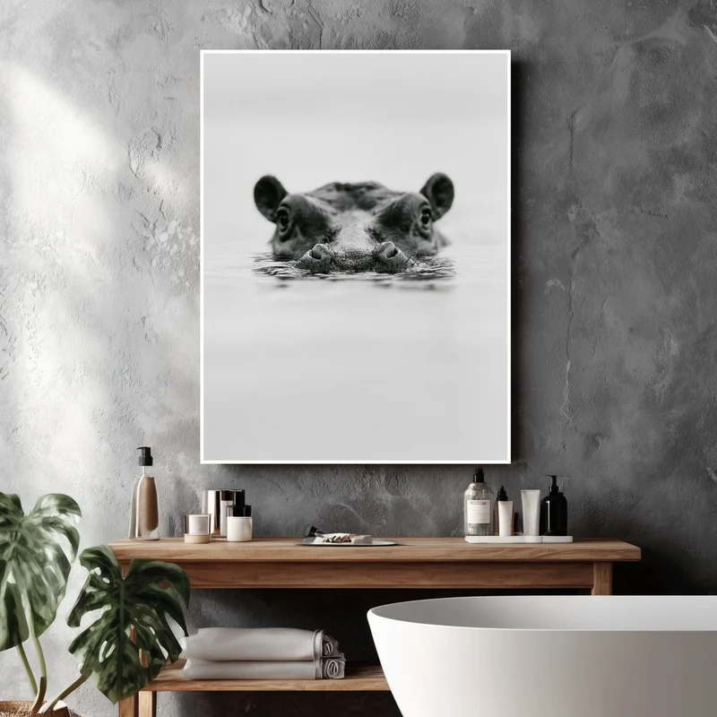 Nilpferd im Wasser Poster