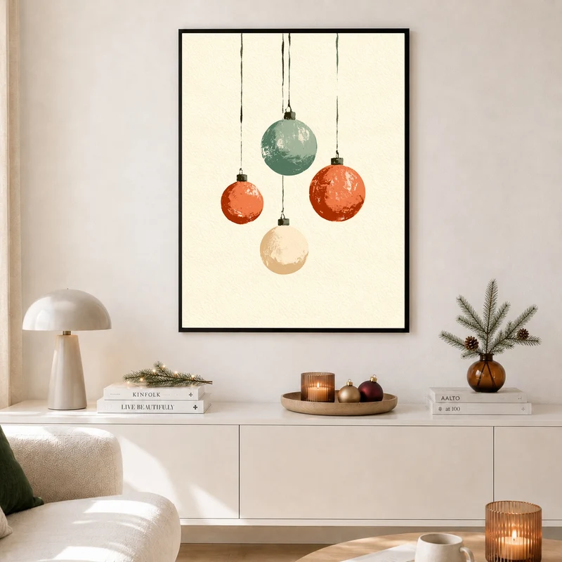 Vier Kugeln im Winter Poster