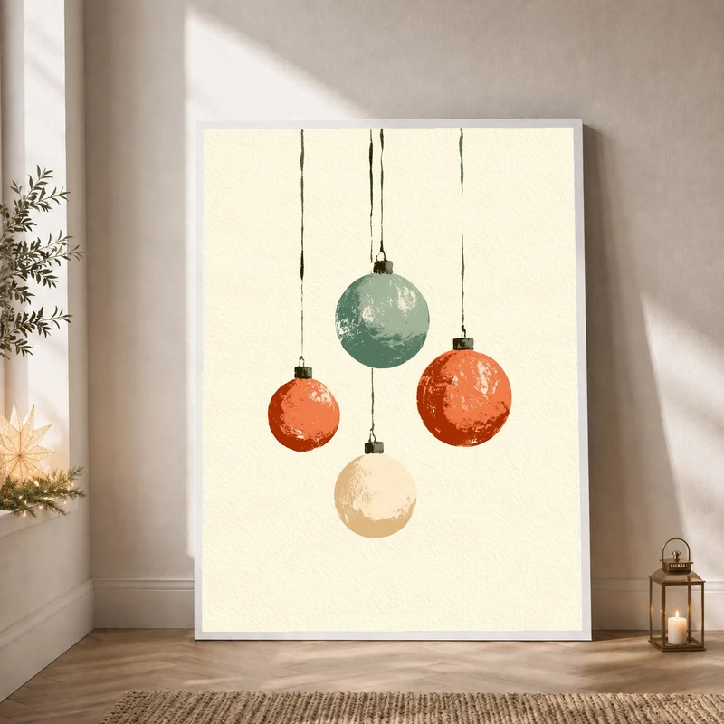 Vier Kugeln im Winter Poster