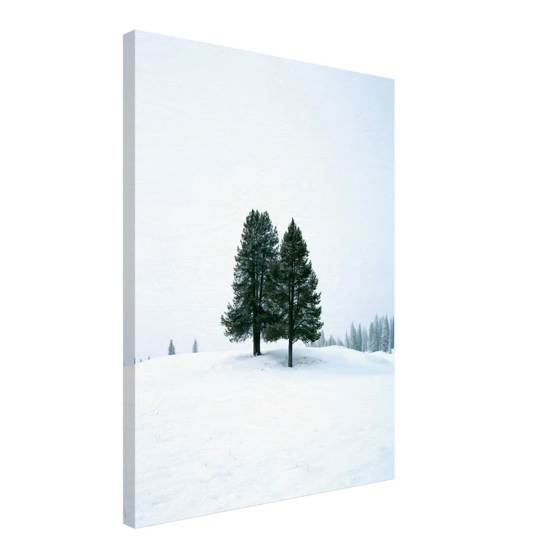 Zwei Tannen im Schnee Leinwand