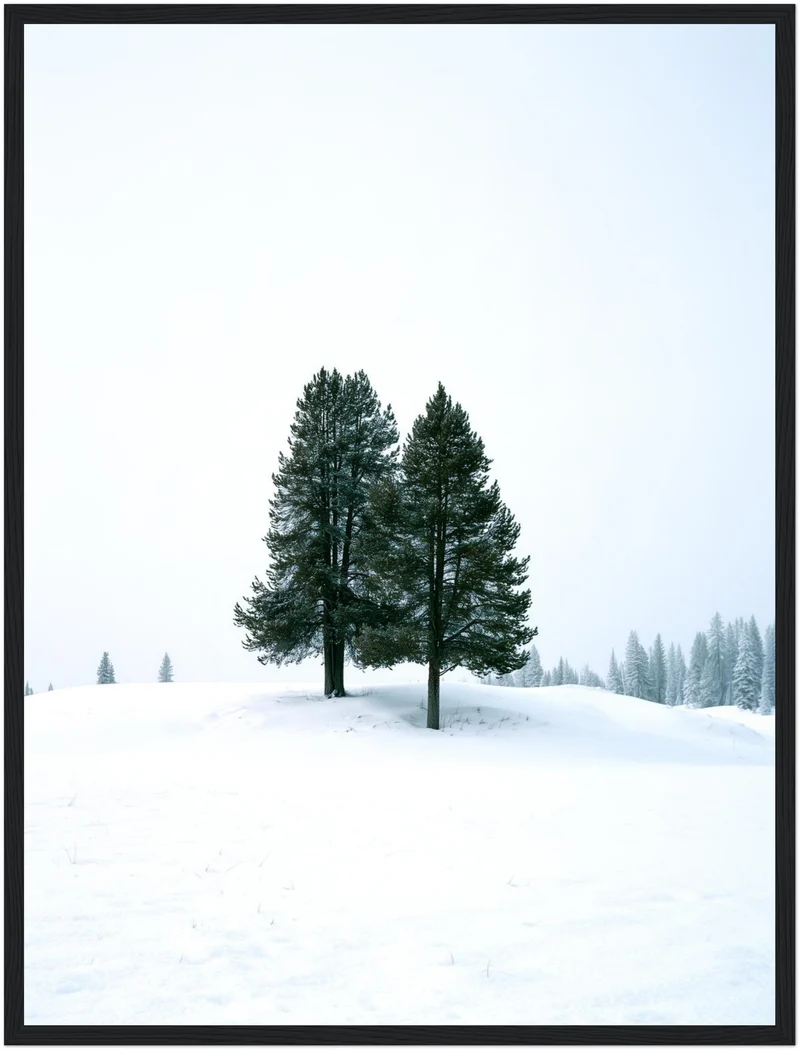 Zwei Tannen im Schnee Poster