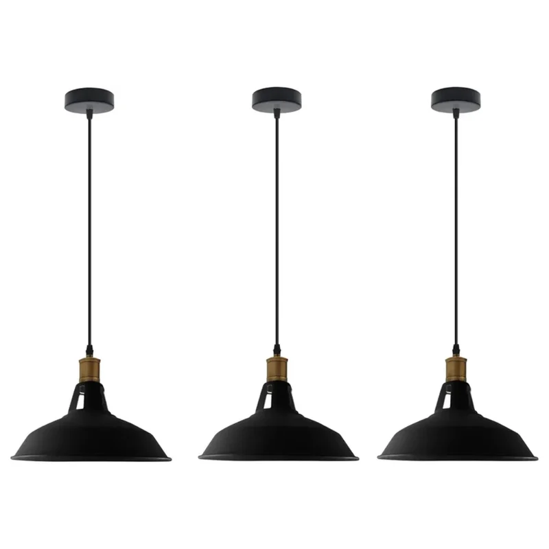 3er set Retro einzel Pendelleuchten für Billardtische ~3493