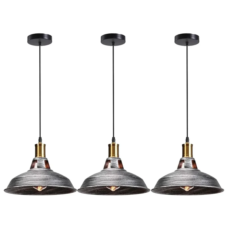 3er set Retro einzel Pendelleuchten für Billardtische ~3493