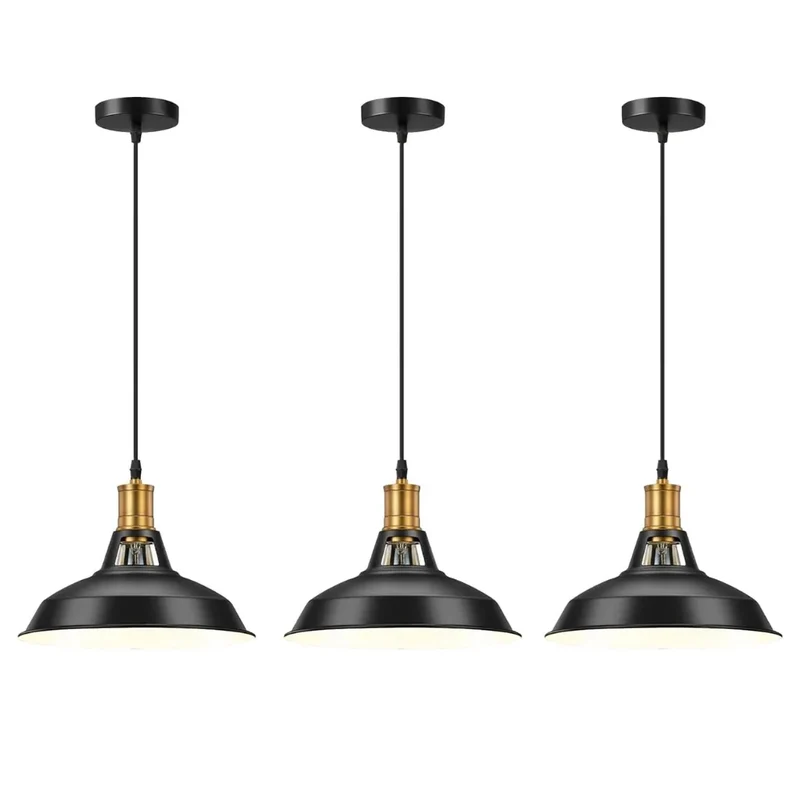 3er set Retro einzel Pendelleuchten für Billardtische ~3493