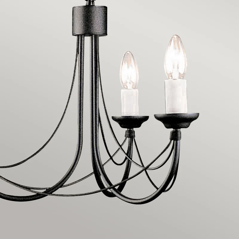 Kronleuchter Carisbrooke 3-flammig Schwarz Ø 47cm