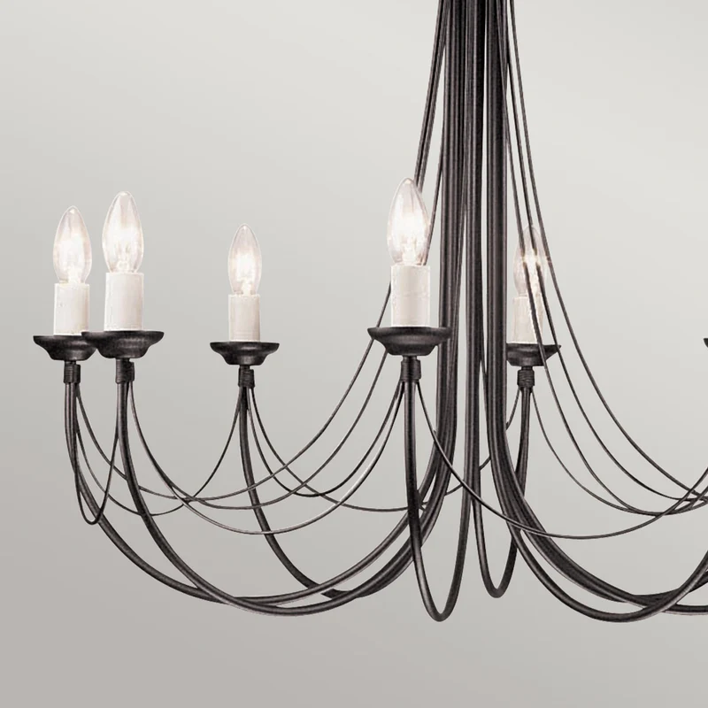 Kronleuchter Carisbrooke 8-flammig Schwarz Ø 86cm
