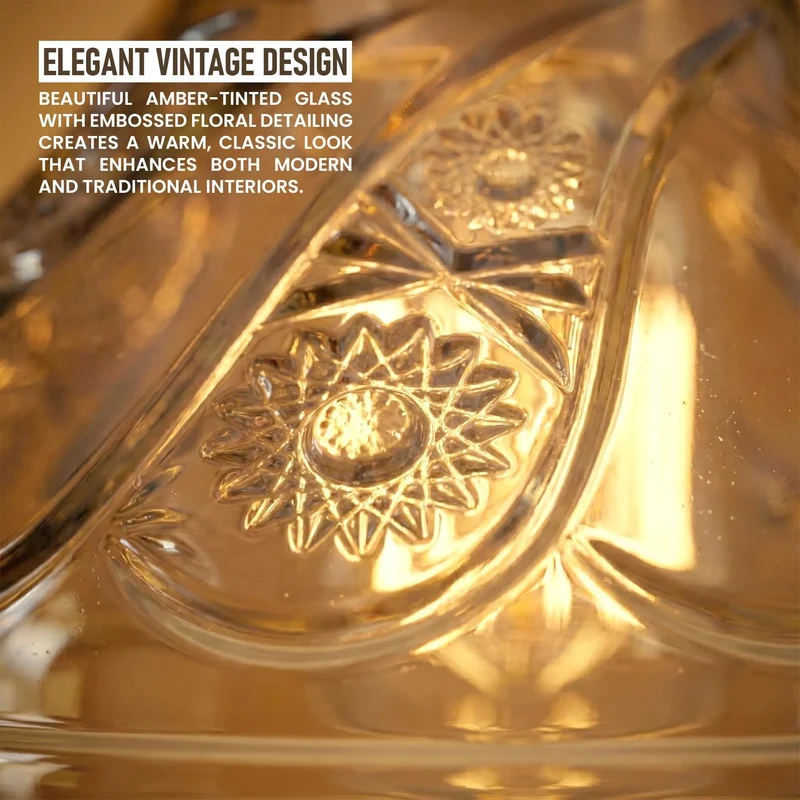 Glas Lampenschirm Ø 24,5 cm – florales Muster ~3513