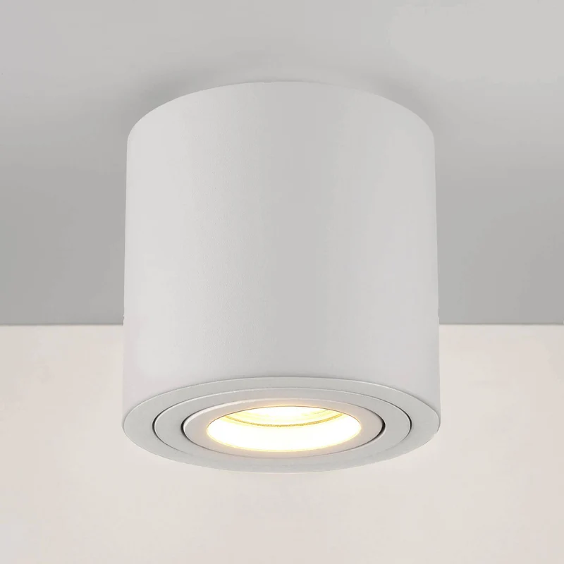 LED Aufbaustrahler Dimmbar - Weiß Rund 5W GU10 230V - Glabo