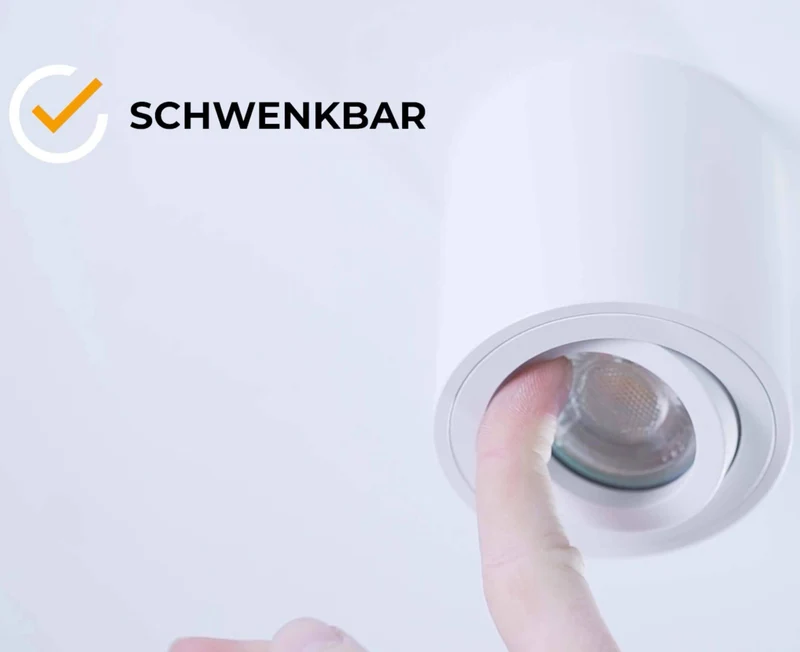 LED Aufbaustrahler Dimmbar - Weiß Eckig 5W GU10 230V - Glabo