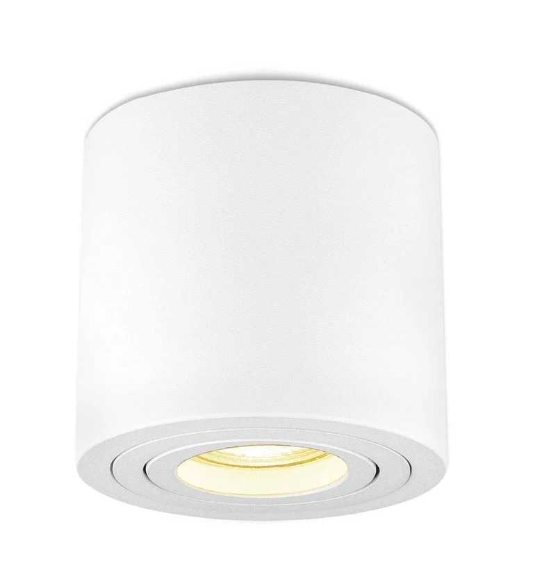Aufbauspot IP44 Weiß rund inkl. 5W LED GU10 dimmbar - Lavabo
