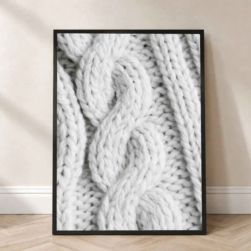 Weißes Strickgewebe Nahaufnahme Poster