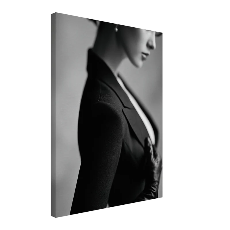 Frau im schwarzen Blazer Leinwand