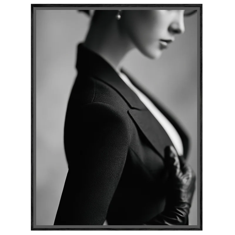 Frau im schwarzen Blazer Leinwand