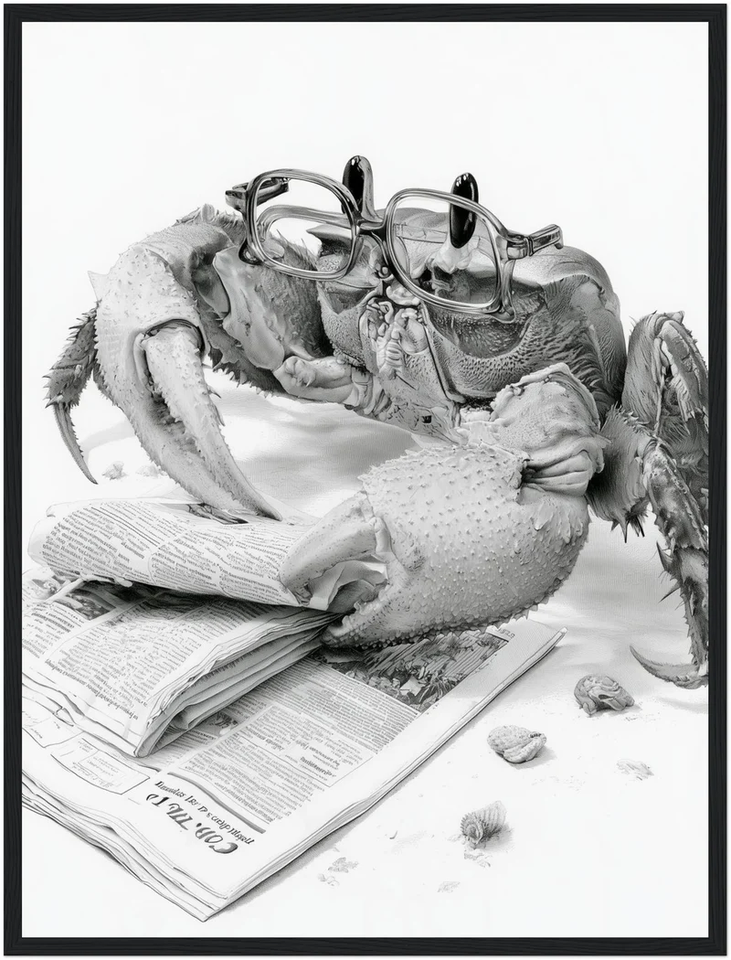 Krabbe liest Zeitung Poster