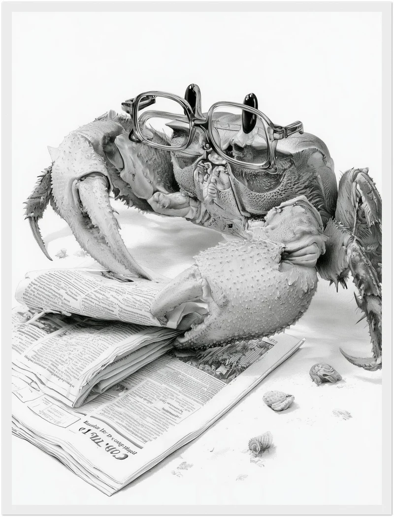 Krabbe liest Zeitung Poster