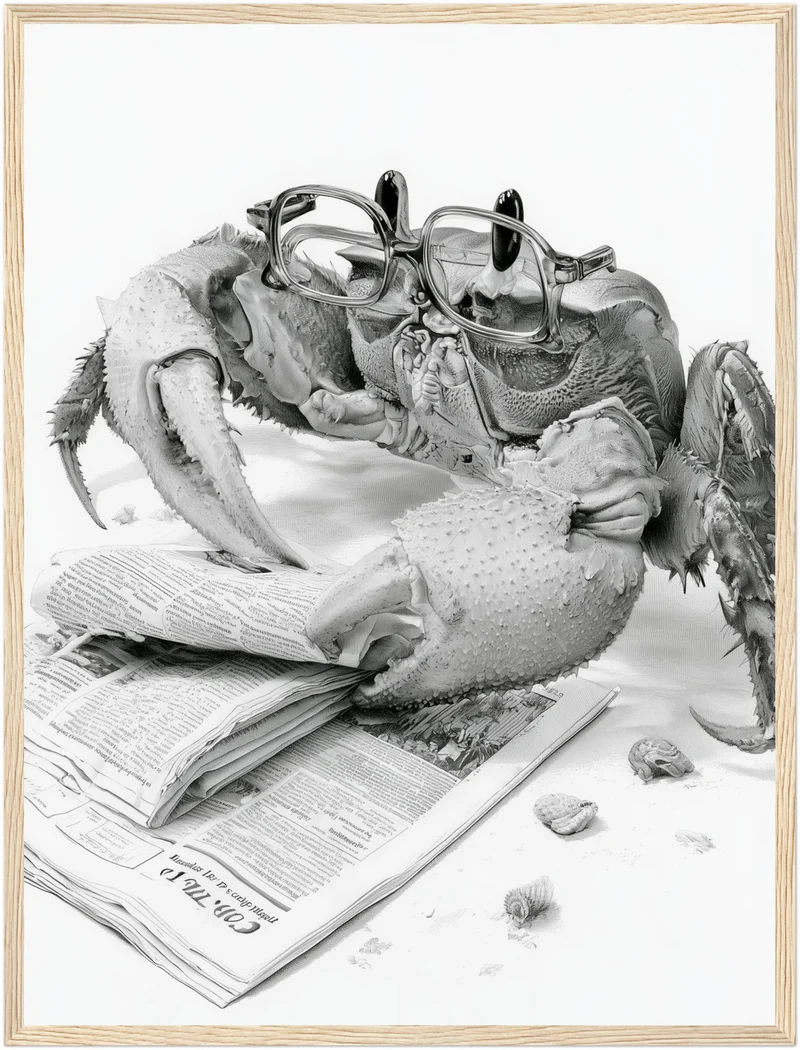 Krabbe liest Zeitung Poster