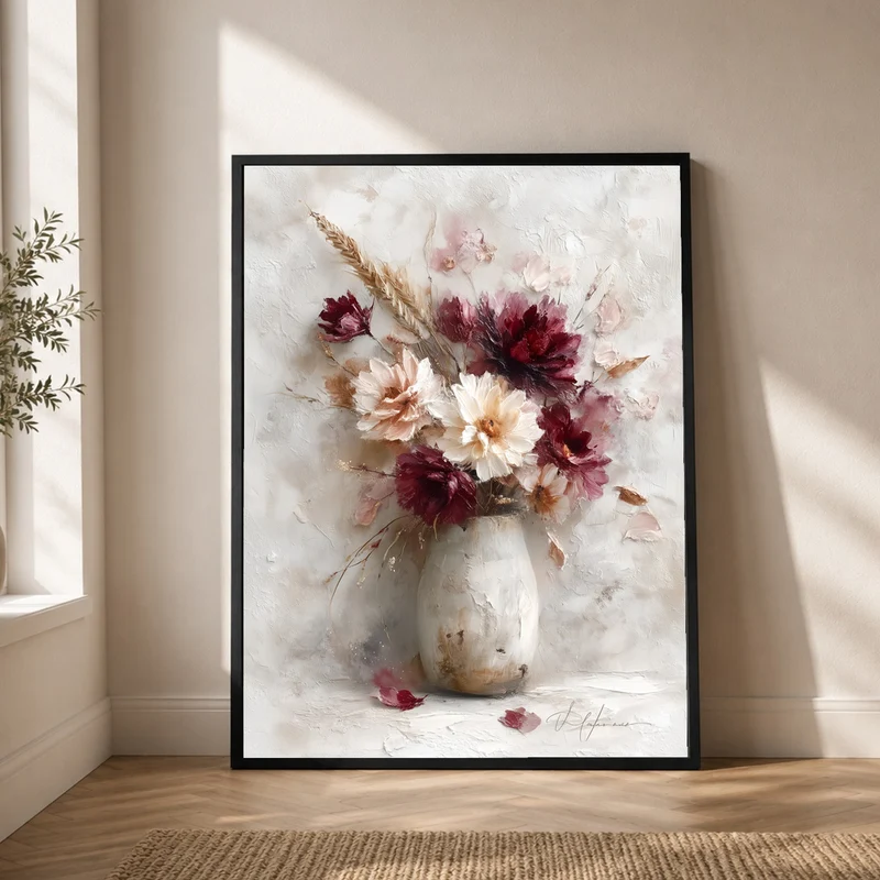Blumenstrauß in Vase Poster