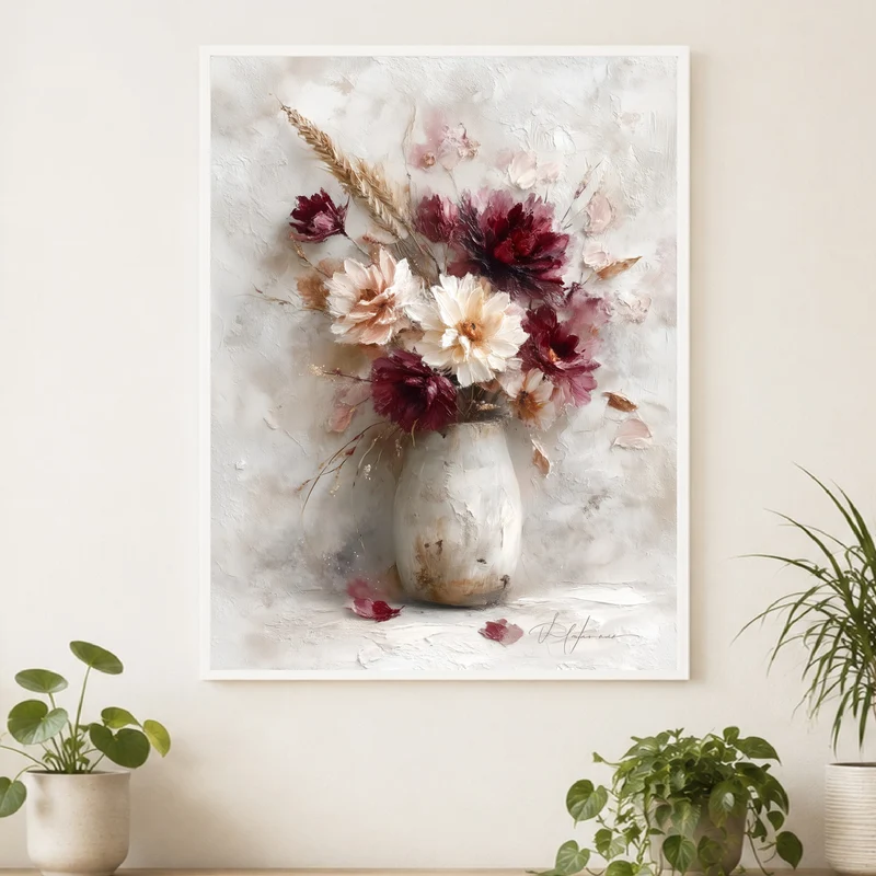Blumenstrauß in Vase Poster