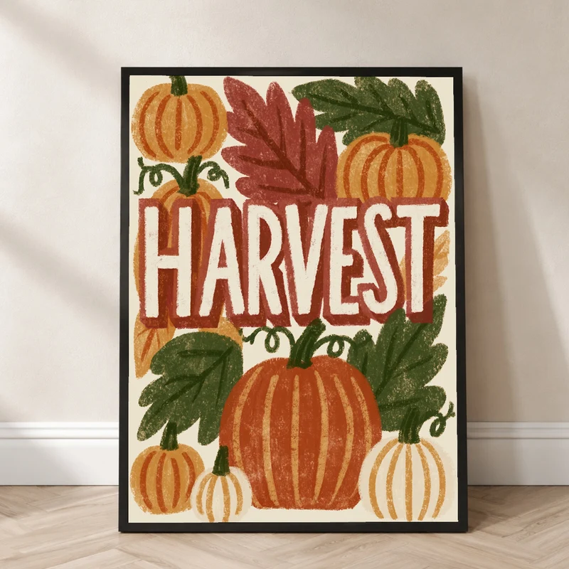 Kürbisse Harvest Herbst Poster