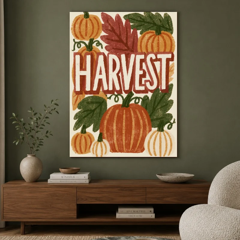 Kürbisse Harvest Herbst Poster