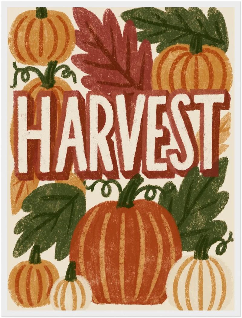 Kürbisse Harvest Herbst Poster