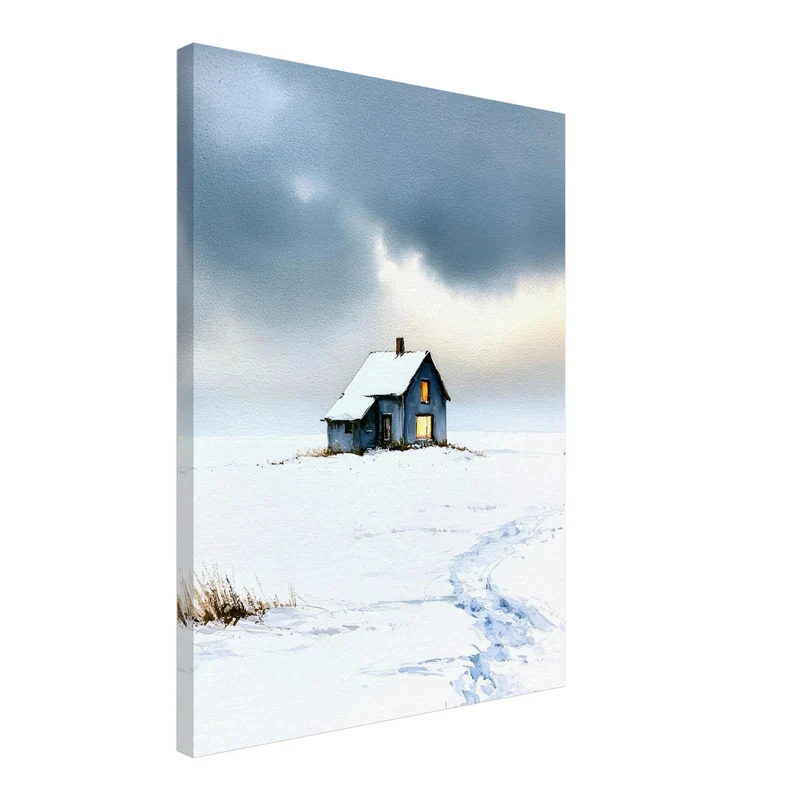 Einsames Haus im Schnee Leinwand