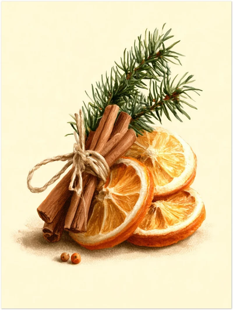 Zimtstangen und Winterzweig Leinwand