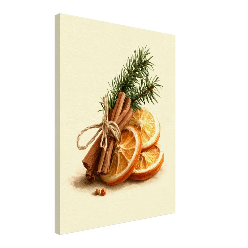 Zimtstangen und Winterzweig Leinwand