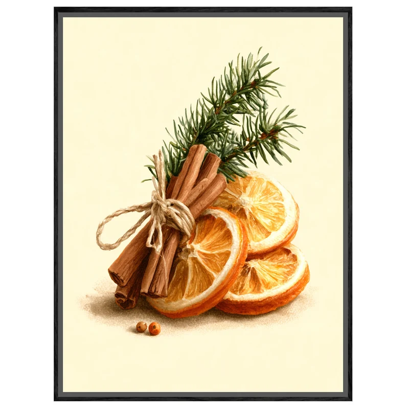 Zimtstangen und Winterzweig Leinwand