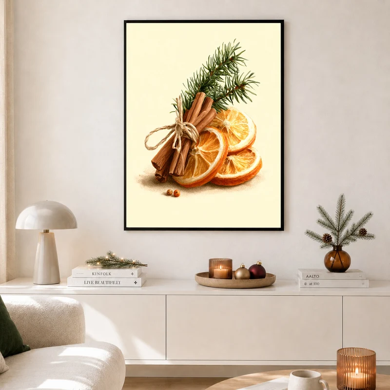 Zimtstangen und Winterzweig Poster