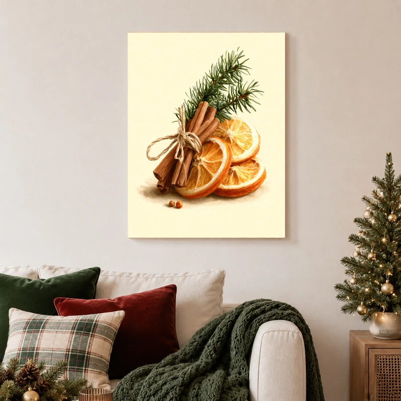Zimtstangen und Winterzweig Poster