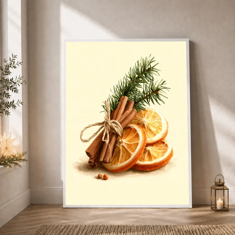 Zimtstangen und Winterzweig Poster