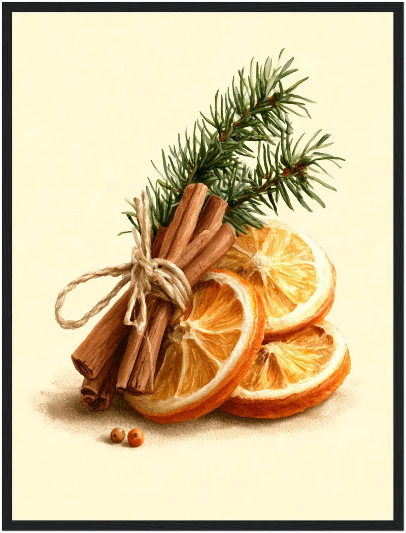 Zimtstangen und Winterzweig Poster
