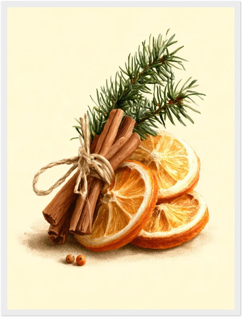 Zimtstangen und Winterzweig Poster