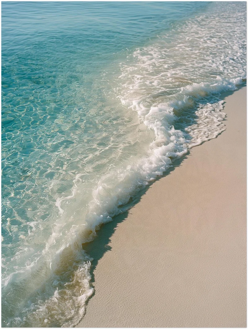 Türkise Welle am Strand Leinwand