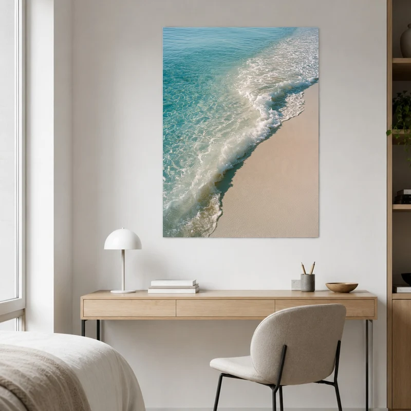 Türkise Welle am Strand Leinwand