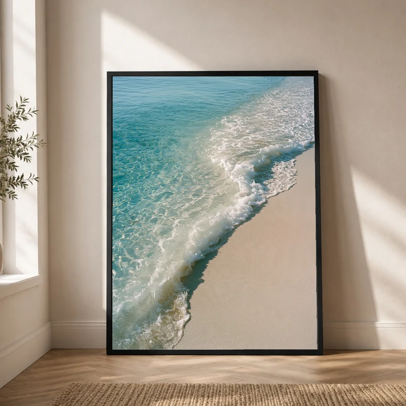 Türkise Welle am Strand Poster