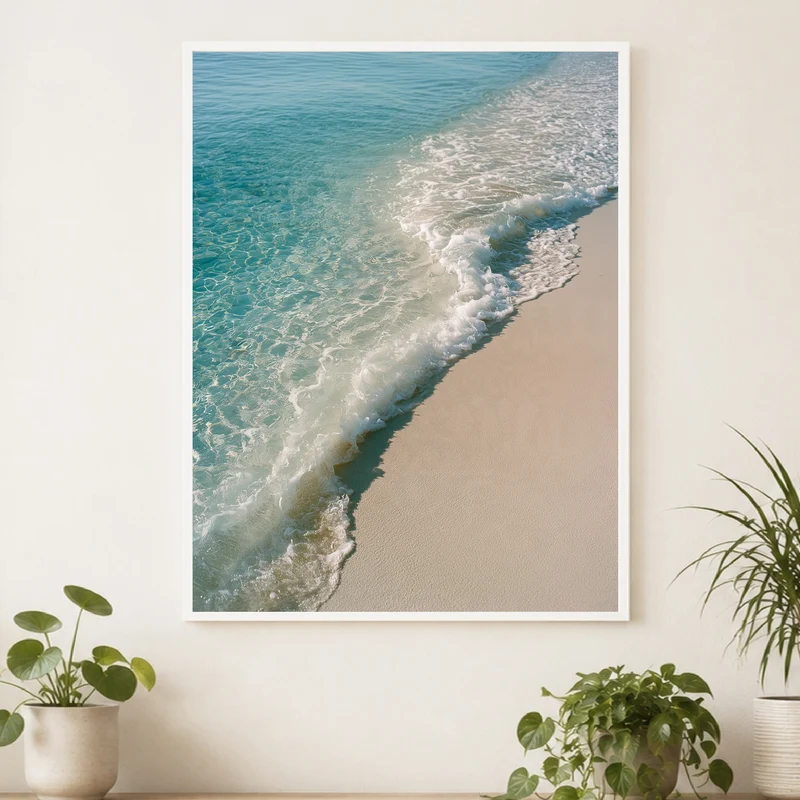 Türkise Welle am Strand Poster