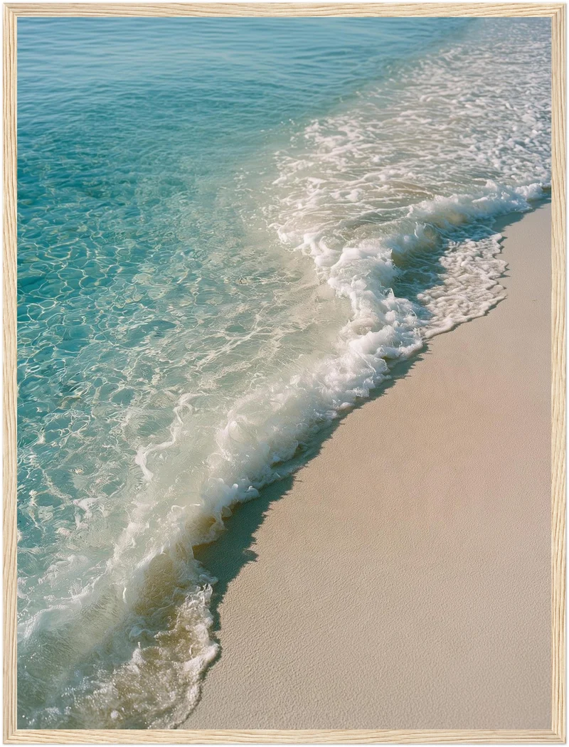 Türkise Welle am Strand Poster