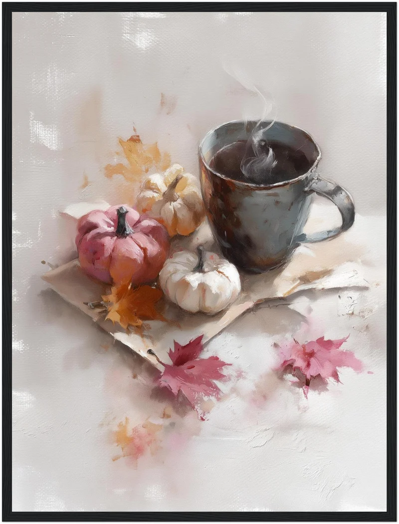 Kaffeetasse mit Herbstkürbissen Poster