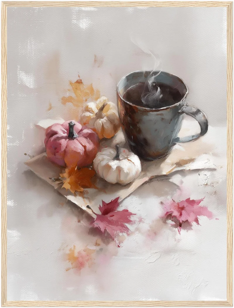 Kaffeetasse mit Herbstkürbissen Poster