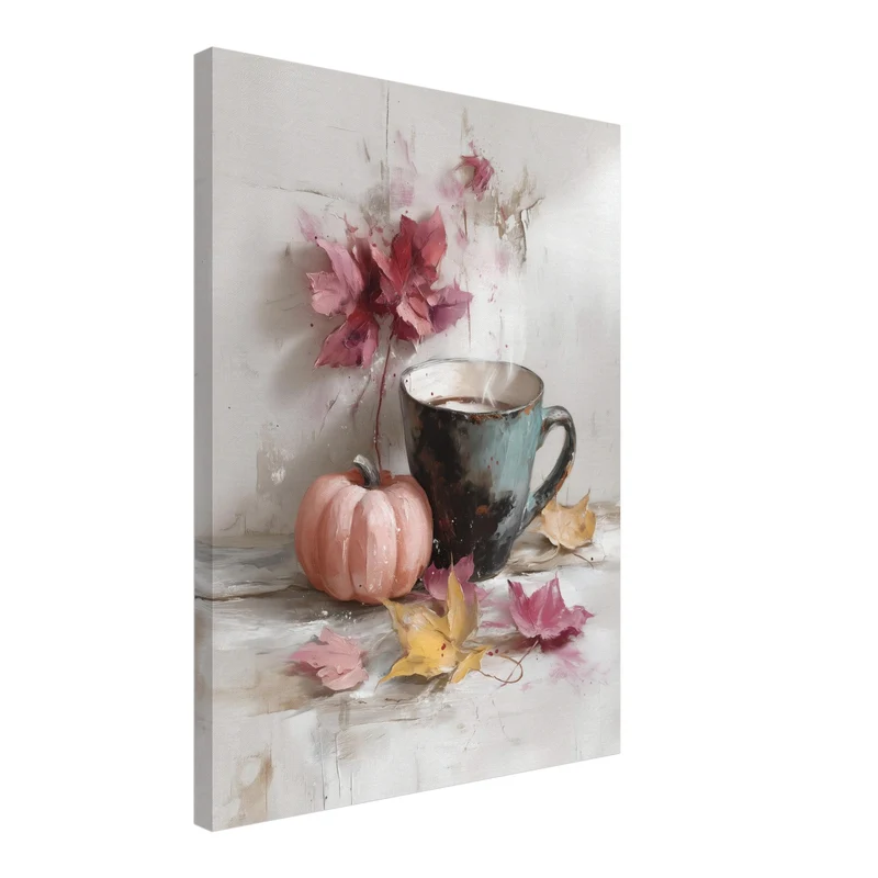 Kaffeetasse mit Herbstkürbis Leinwand