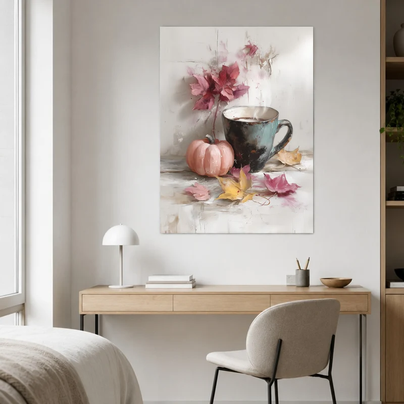 Kaffeetasse mit Herbstkürbis Poster